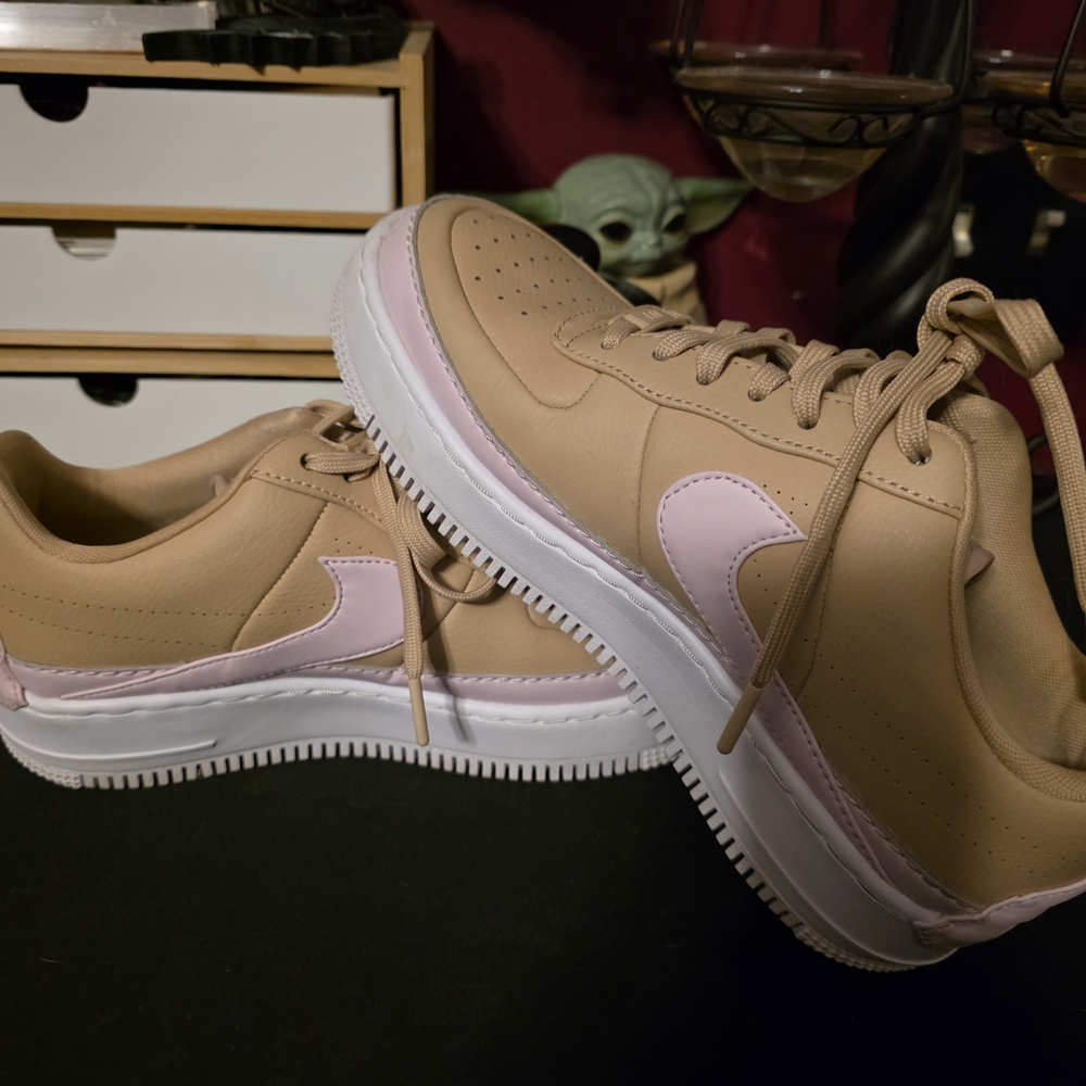Nike AIR Stylish Tan and Pink Women's Sneakers